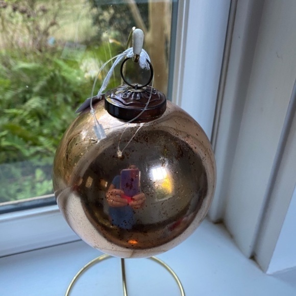 Anthropologie Distressed Large Gold Ornament - Picture 3 of 4